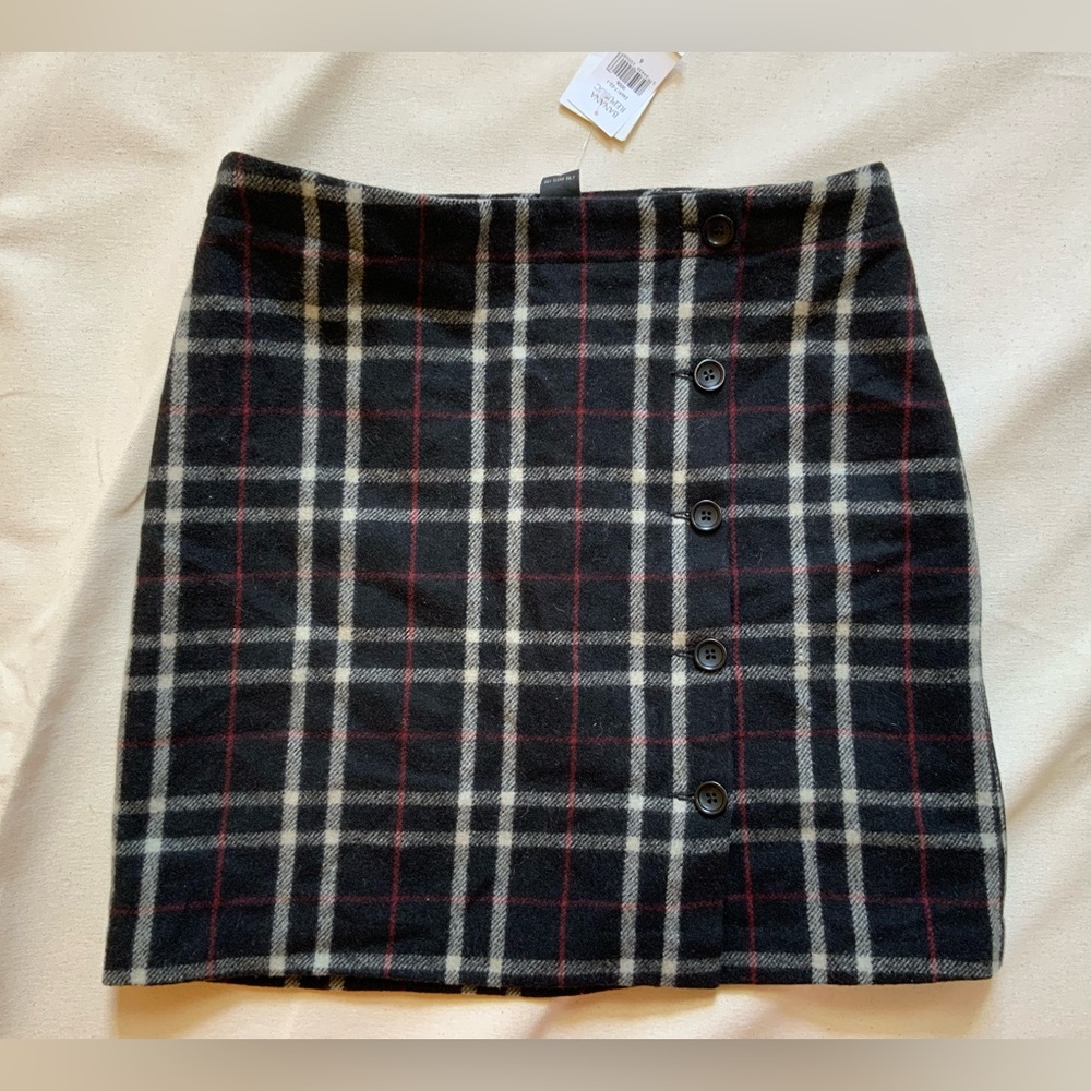 Banana Republic Black Plaid Mini Skirt